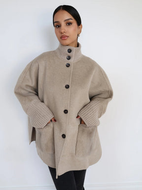 Classic High Collar Cashmere Blend Overcoat