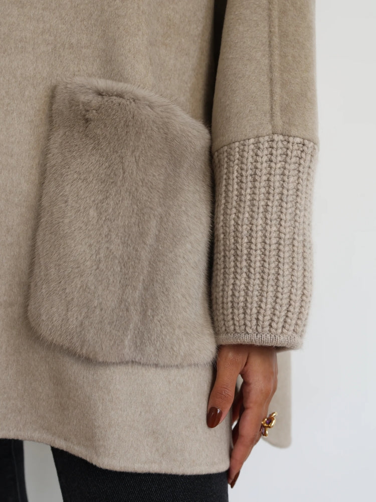 Classic High Collar Cashmere Blend Overcoat