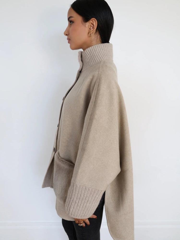 Classic High Collar Cashmere Blend Overcoat