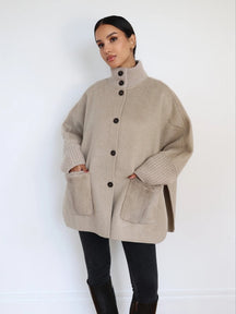 Classic High Collar Cashmere Blend Overcoat